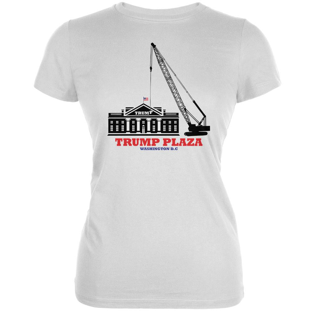 Election 2016 Trump Plaza Washington DC White Juniors Soft T-Shirt Juniors T-Shirts Old Glory 2XL White 