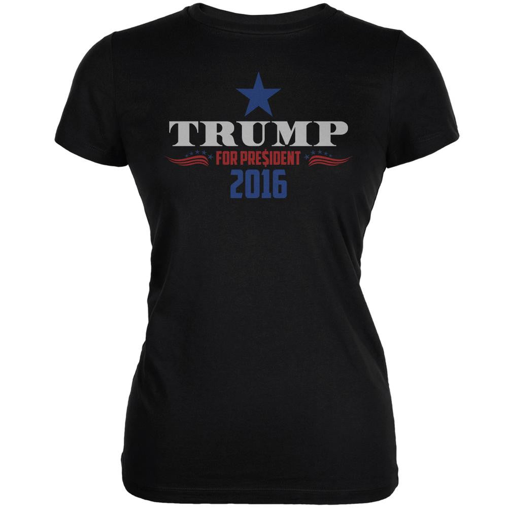 Election 2016 Trump For President Dollar Sign Black Juniors Soft T-Shirt Juniors T-Shirts Old Glory 2XL Black 