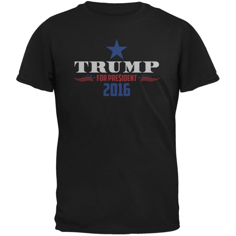 Election 2016 Trump For President Dollar Sign Black Adult T-Shirt Men's T-Shirts Old Glory 2XL Black 