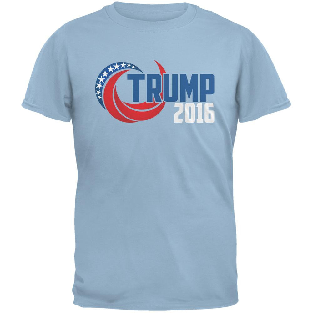 Election 2016 Trump 2016 Swoosh Light Blue Adult T-Shirt Men's T-Shirts Old Glory 2XL Blue 