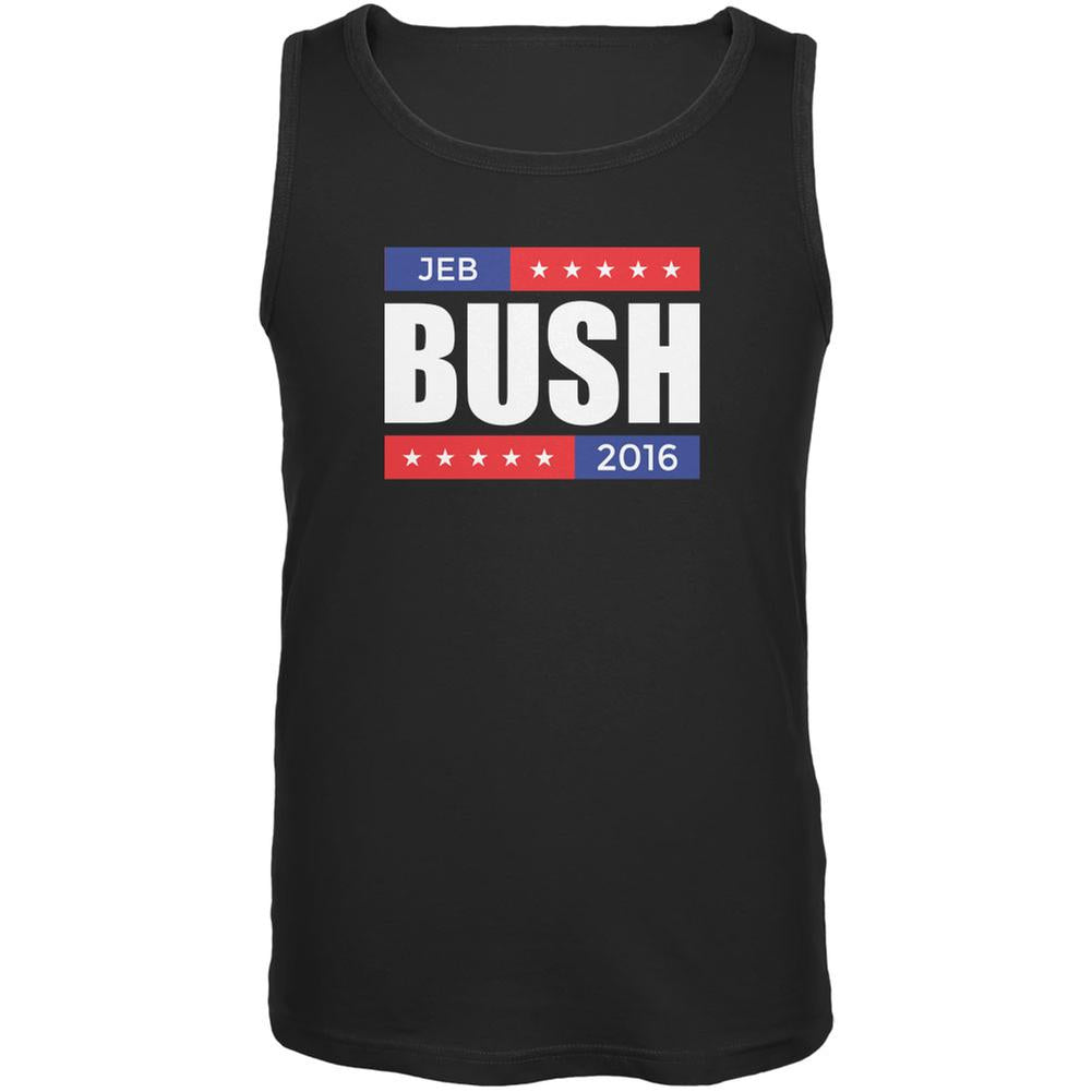 Election 2016 Jeb Bush Stacked Black Adult Tank Top Men's Tank Tops Old Glory 2XL Black 