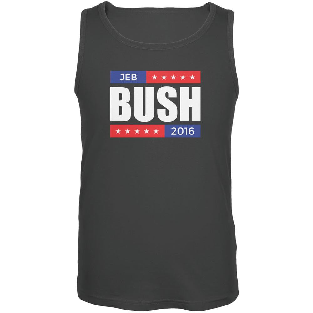 Election 2016 Jeb Bush Stacked Charcoal Grey Adult Tank Top Men's Tank Tops Old Glory 2XL Grey 