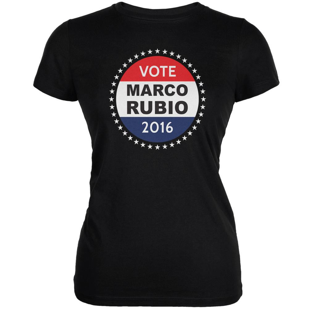 Election 2016 Marco Rubio Badge Black Juniors Soft T-Shirt Juniors T-Shirts Old Glory 2XL Black 