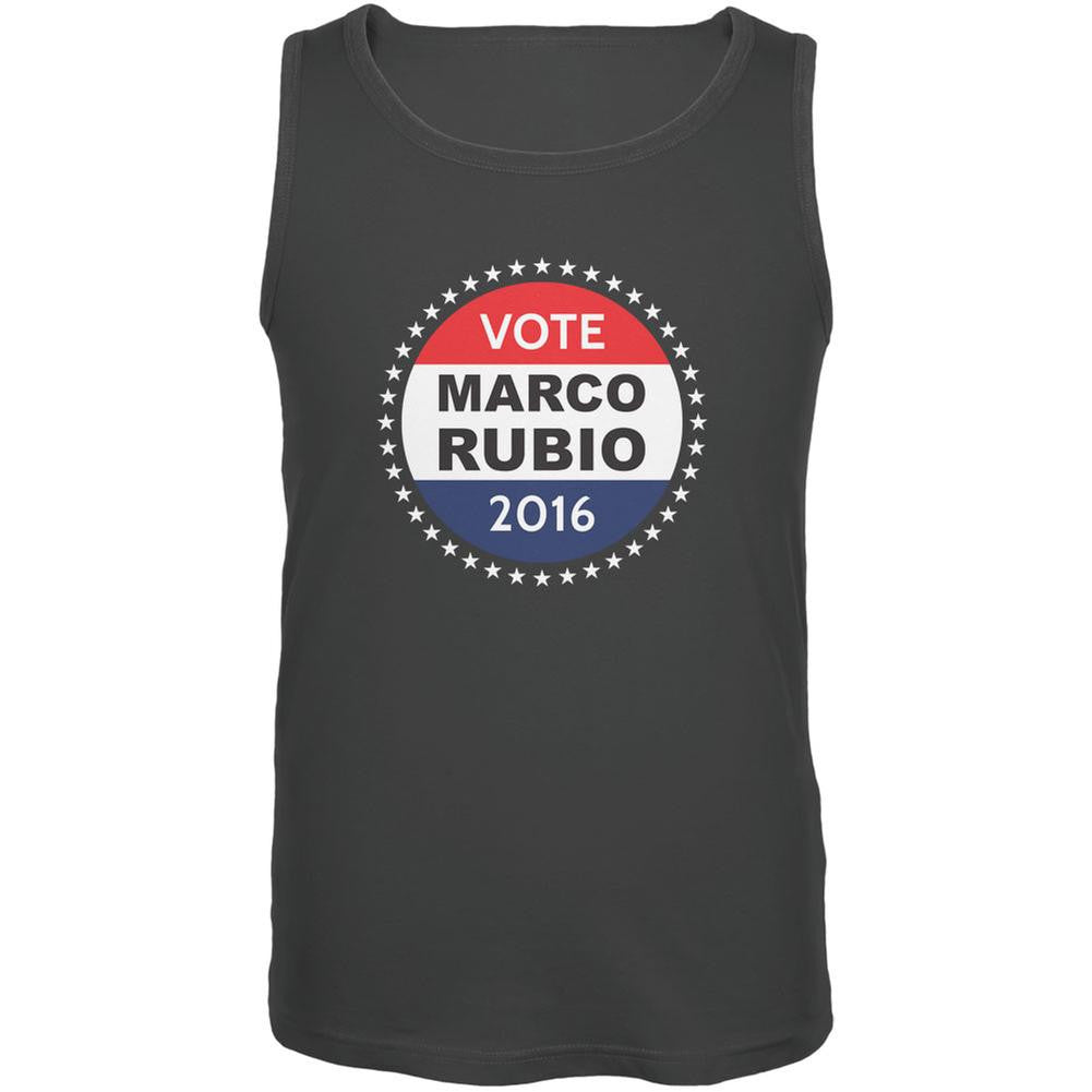 Election 2016 Marco Rubio Badge Charcoal Grey Adult Tank Top Men's Tank Tops Old Glory 2XL Grey 