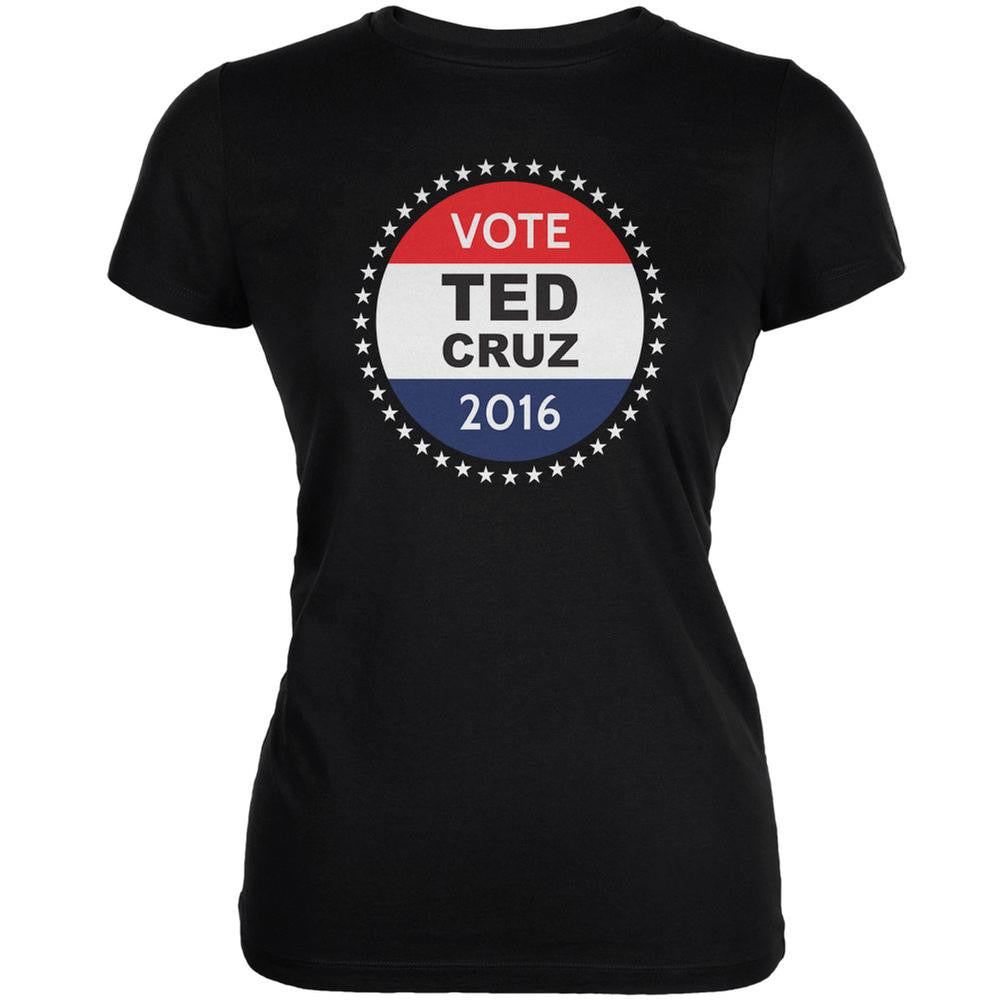 Election 2016 Ted Cruz Badge Black Juniors Soft T-Shirt Juniors T-Shirts Old Glory 2XL Black 