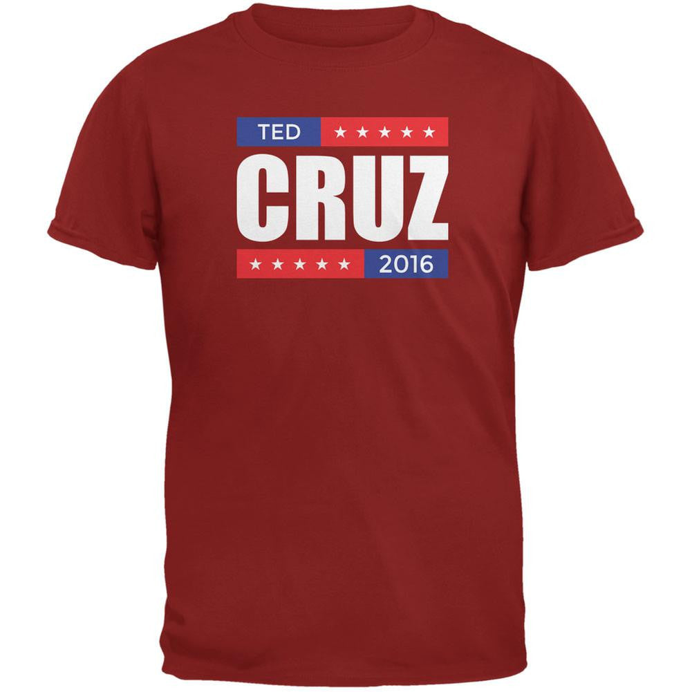 Election 2016 Ted Cruz Stacked Cardinal Red Adult T-Shirt Men's T-Shirts Old Glory 2XL Red 