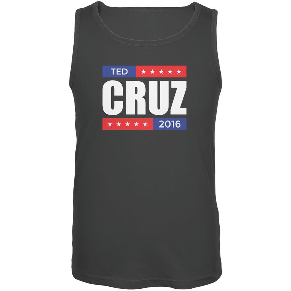 Election 2016 Ted Cruz Stacked Charcoal Grey Adult Tank Top Men's Tank Tops Old Glory 2XL Grey 