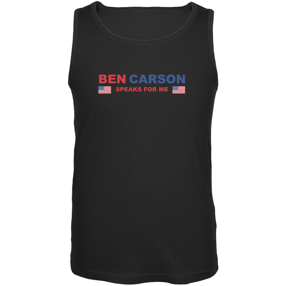 Election 2016 Carson Speaks For Me Black Adult Tank Top Men's Tank Tops Old Glory 2XL Black 