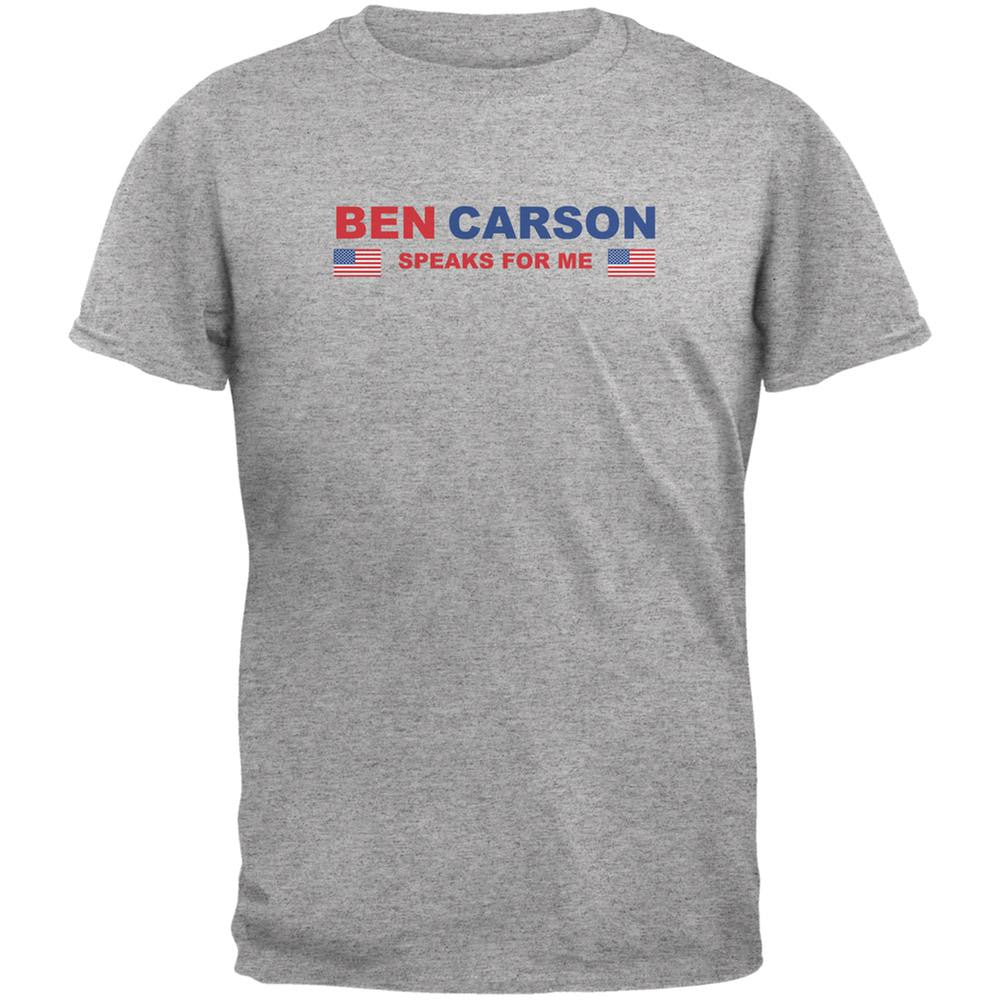 Election 2016 Carson Speaks For Me Heather Grey Adult T-Shirt Men's T-Shirts Old Glory 2XL Grey 