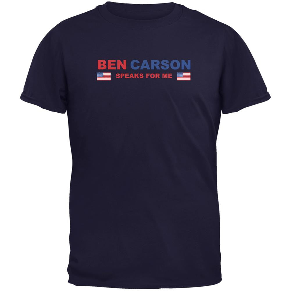 Election 2016 Carson Speaks For Me Navy Adult T-Shirt Men's T-Shirts Old Glory 2XL Blue 