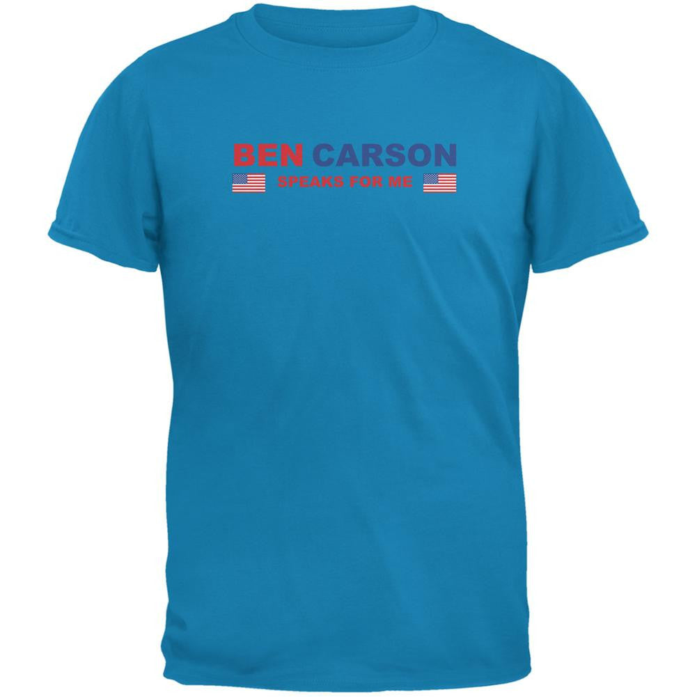 Election 2016 Carson Speaks For Me Sapphire Blue Adult T-Shirt Men's T-Shirts Old Glory 2XL Blue 