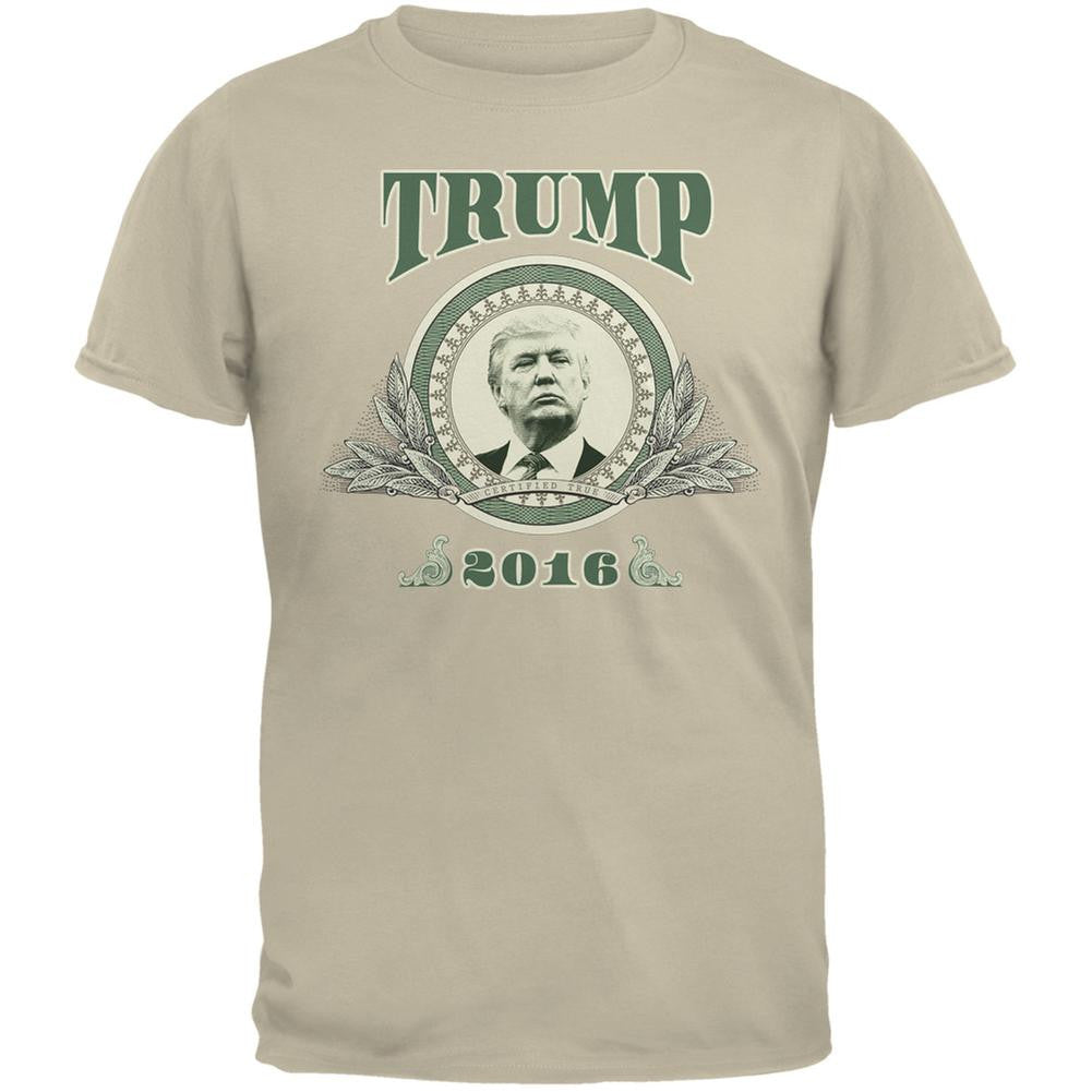 Election 2016 Trump Dollar 2016 Sand Adult T-Shirt Men's T-Shirts Old Glory 2XL Off-White 