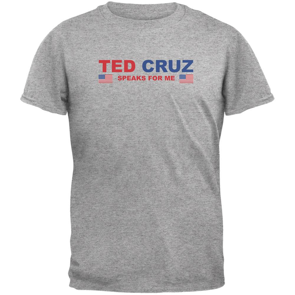 Election 2016 Cruz Speaks For Me Heather Grey Adult T-Shirt Men's T-Shirts Old Glory 2XL Grey 