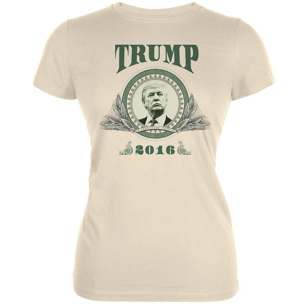 Election 2016 Trump Dollar 2016 Cream Juniors Soft T-Shirt Juniors T-Shirts Old Glory 2XL Off-White 