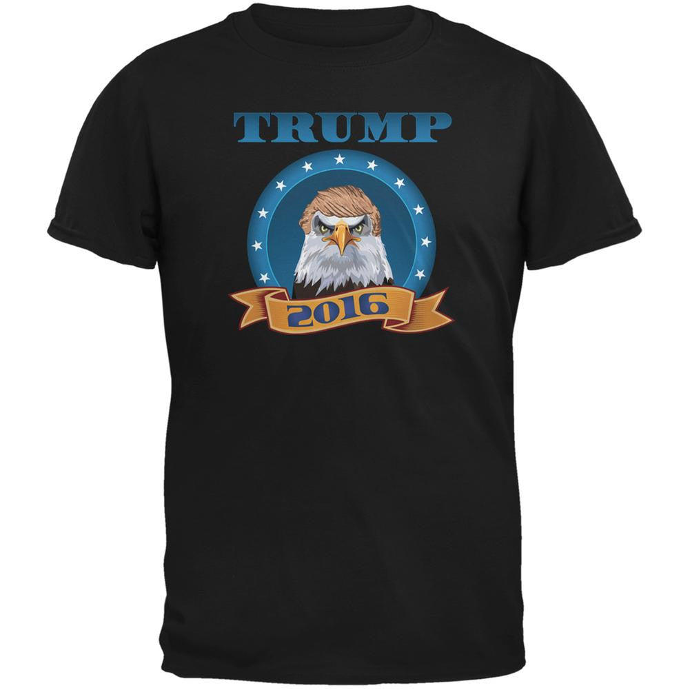 Election 2016 Donald Trump Bald Eagle toupee Black Adult T-Shirt Men's T-Shirts Old Glory 2XL Black 