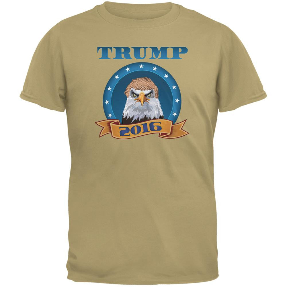 Election 2016 Donald Trump Bald Eagle toupee Tan Adult T-Shirt Men's T-Shirts Old Glory 2XL Beige 