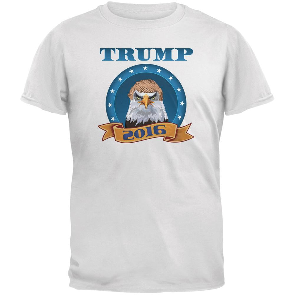 Election 2016 Donald Trump Bald Eagle toupee White Adult T-Shirt Men's T-Shirts Old Glory 2XL White 