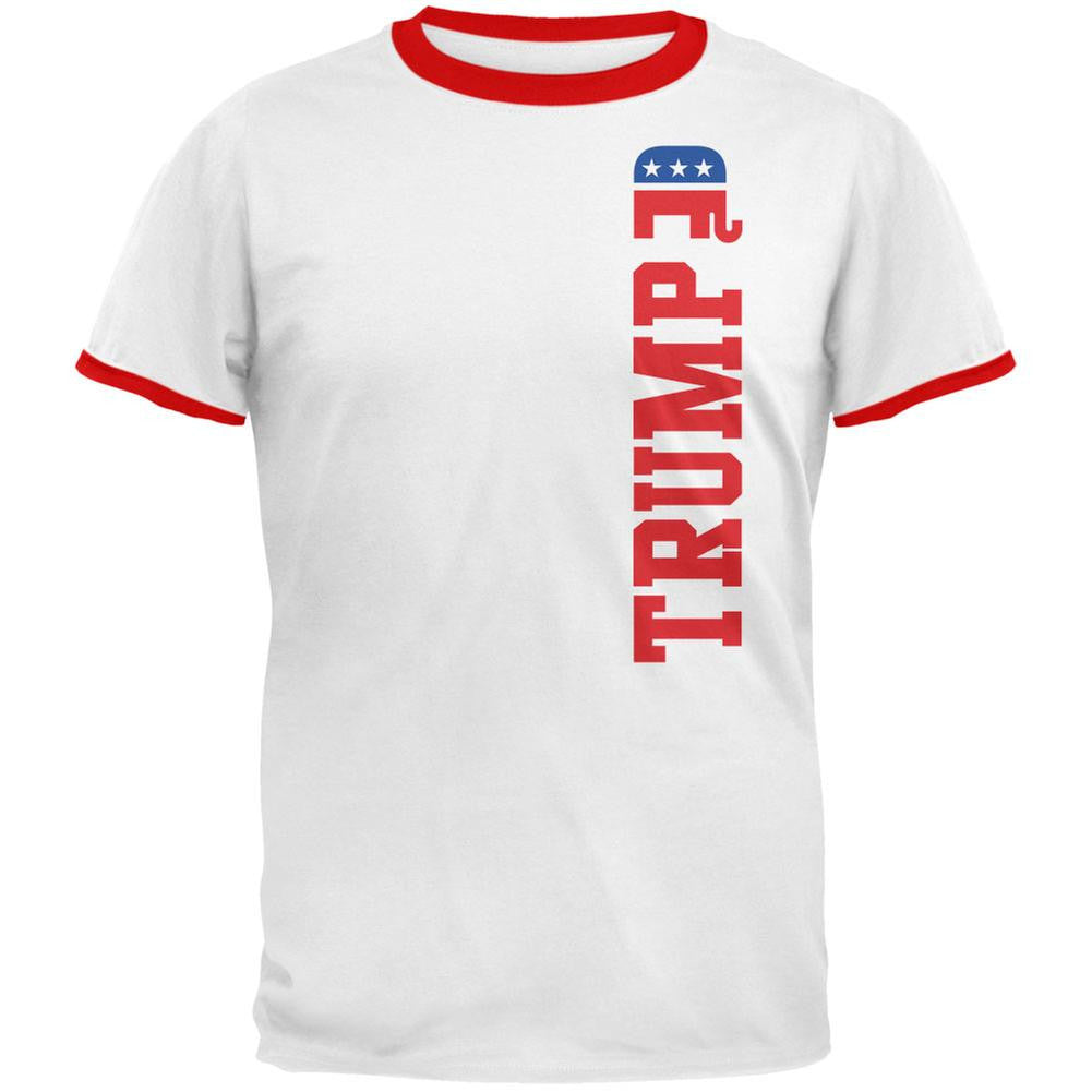 Election 2016 Team Donald Trump White/Red Men's Ringer T-Shirt Men's T-Shirts Old Glory LG Multi 