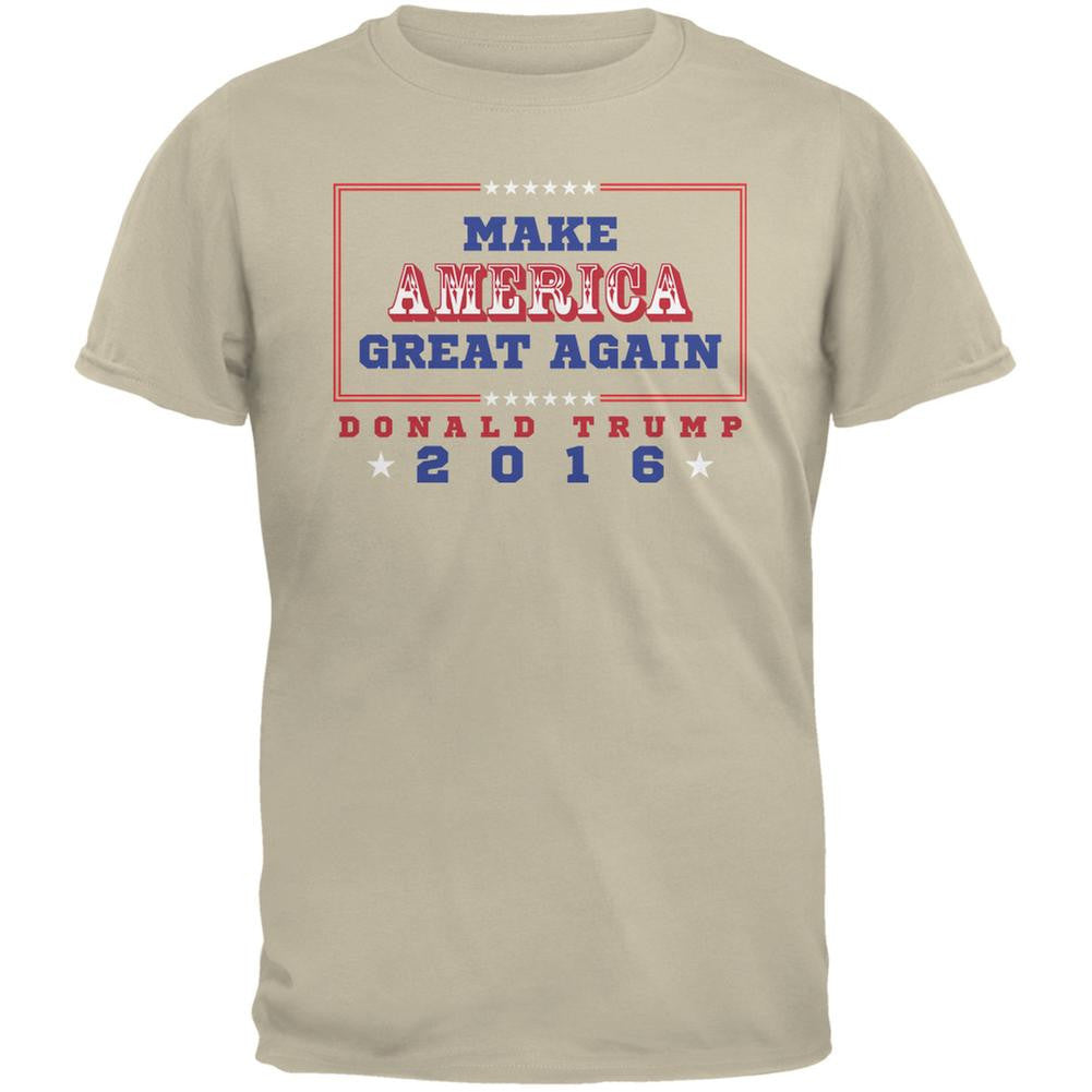 Election 2016 Trump 2016 Slogan Sand Adult T-Shirt Men's T-Shirts Old Glory 2XL Beige 