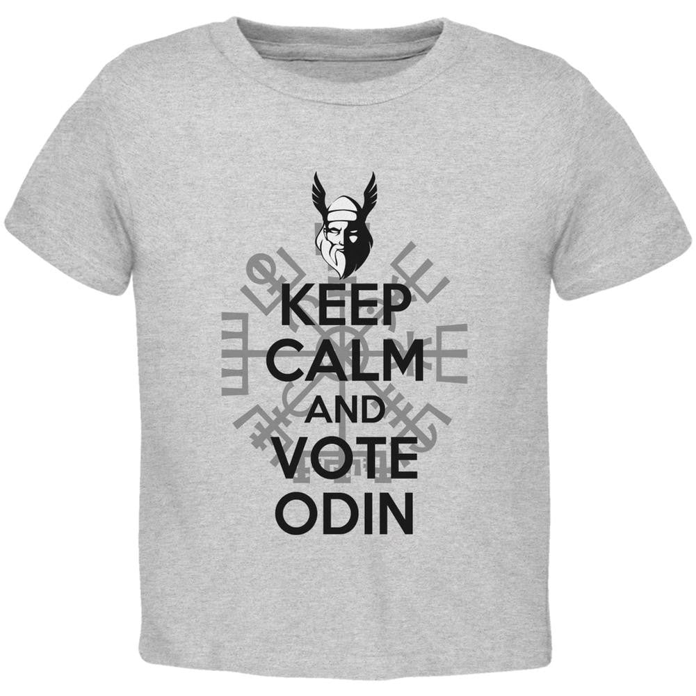 Keep Calm Vote Odin Funny Heather Toddler T-Shirt Toddler T-Shirts Old Glory 2T Grey 