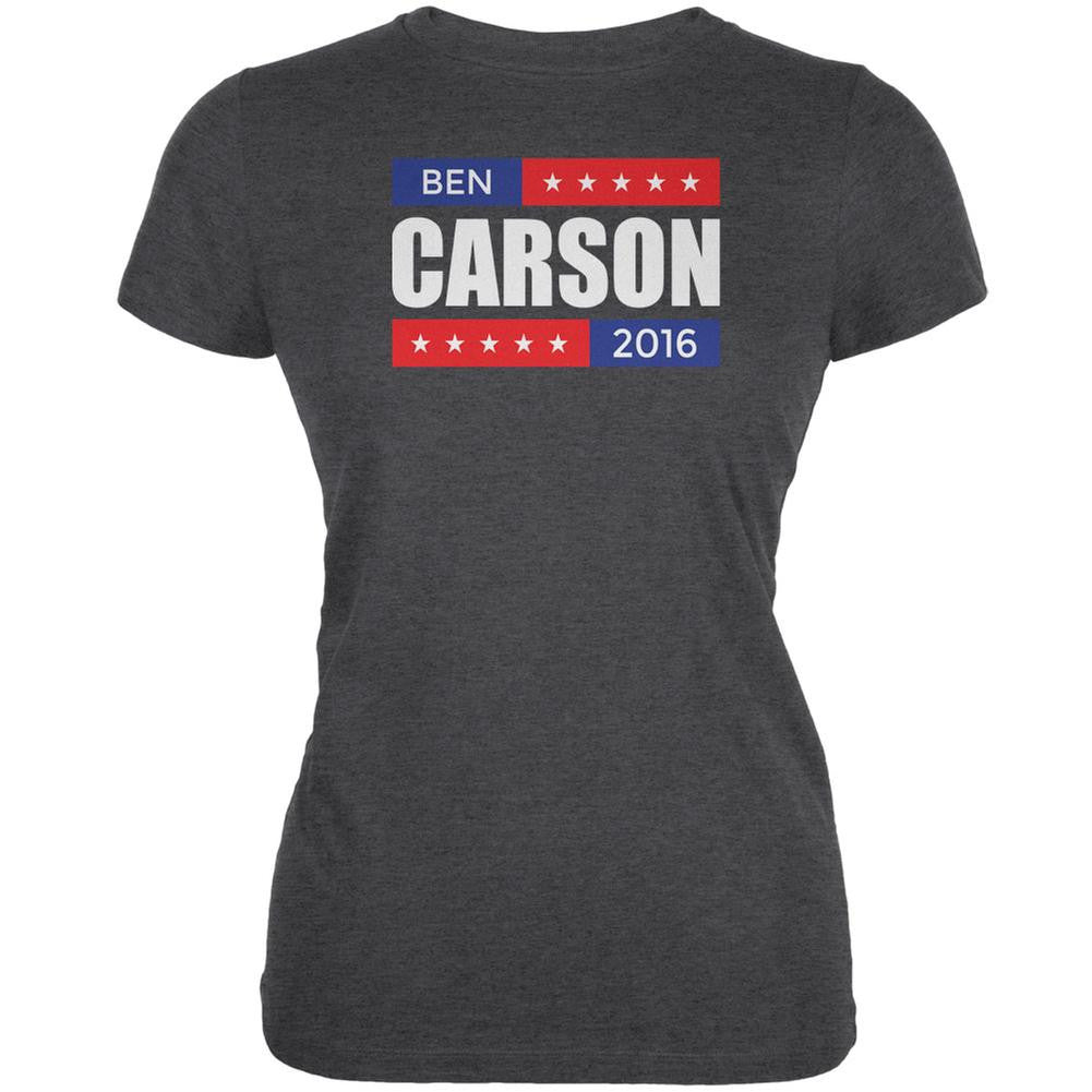 Election 2016 Ben Carson Stacked Dark Heather Juniors Soft T-Shirt Juniors T-Shirts Old Glory 2XL Grey 