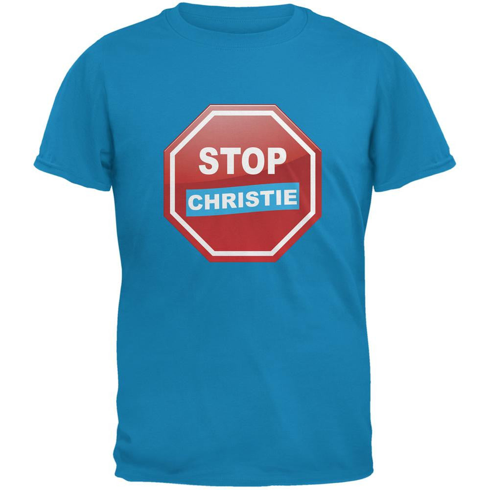 Election 2016 Stop Christie Sapphire Blue Adult T-Shirt Men's T-Shirts Old Glory 2XL Blue 