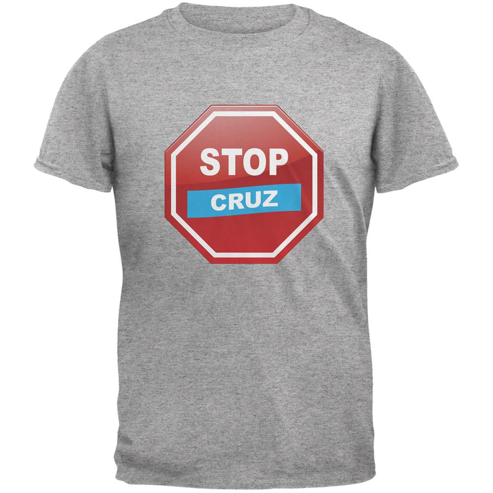 Election 2016 Stop Cruz Heather Grey Adult T-Shirt Men's T-Shirts Old Glory 2XL Grey 