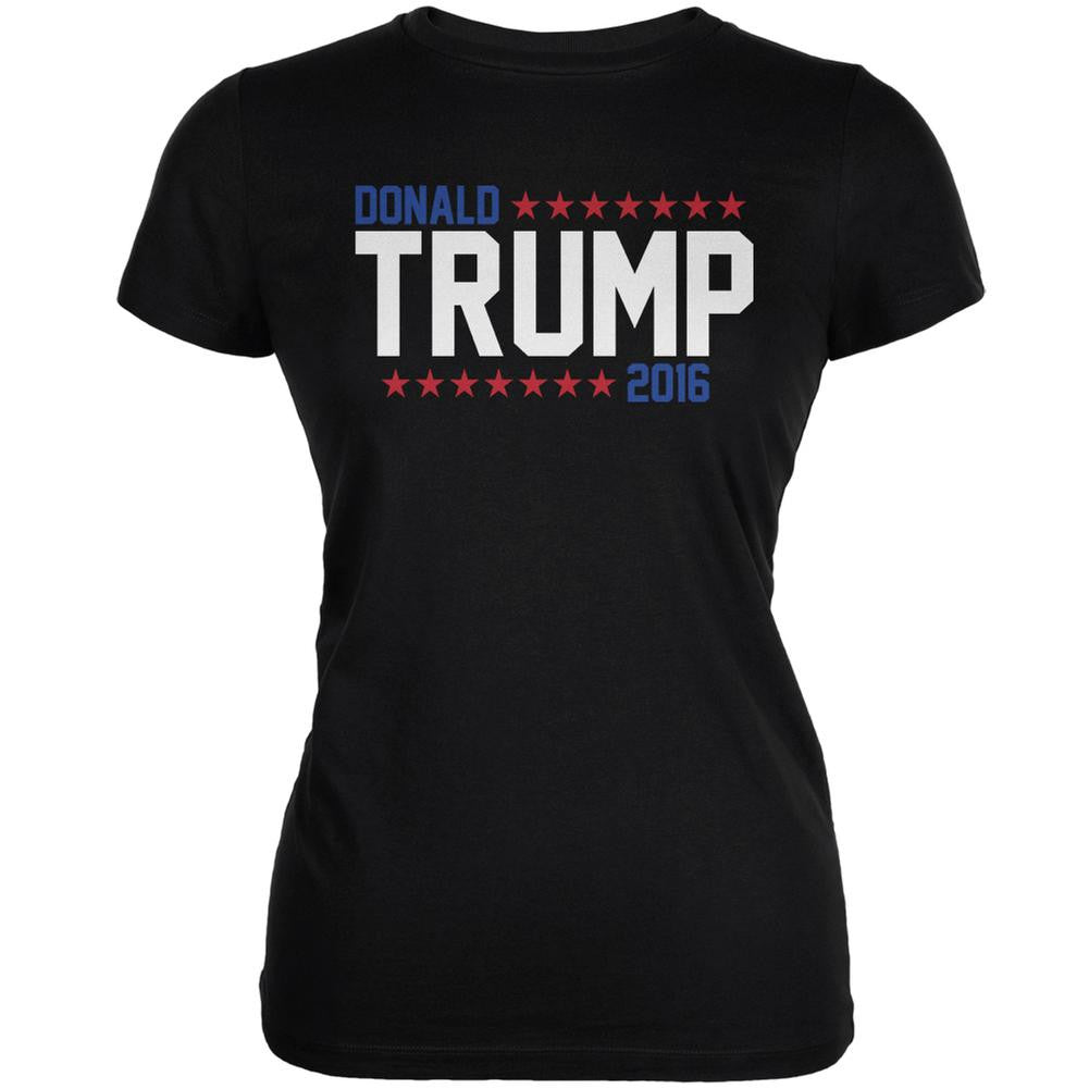 Election 2016 Donald Trump 2016 Stars Black Juniors Soft T-Shirt Juniors T-Shirts Old Glory 2XL Black 