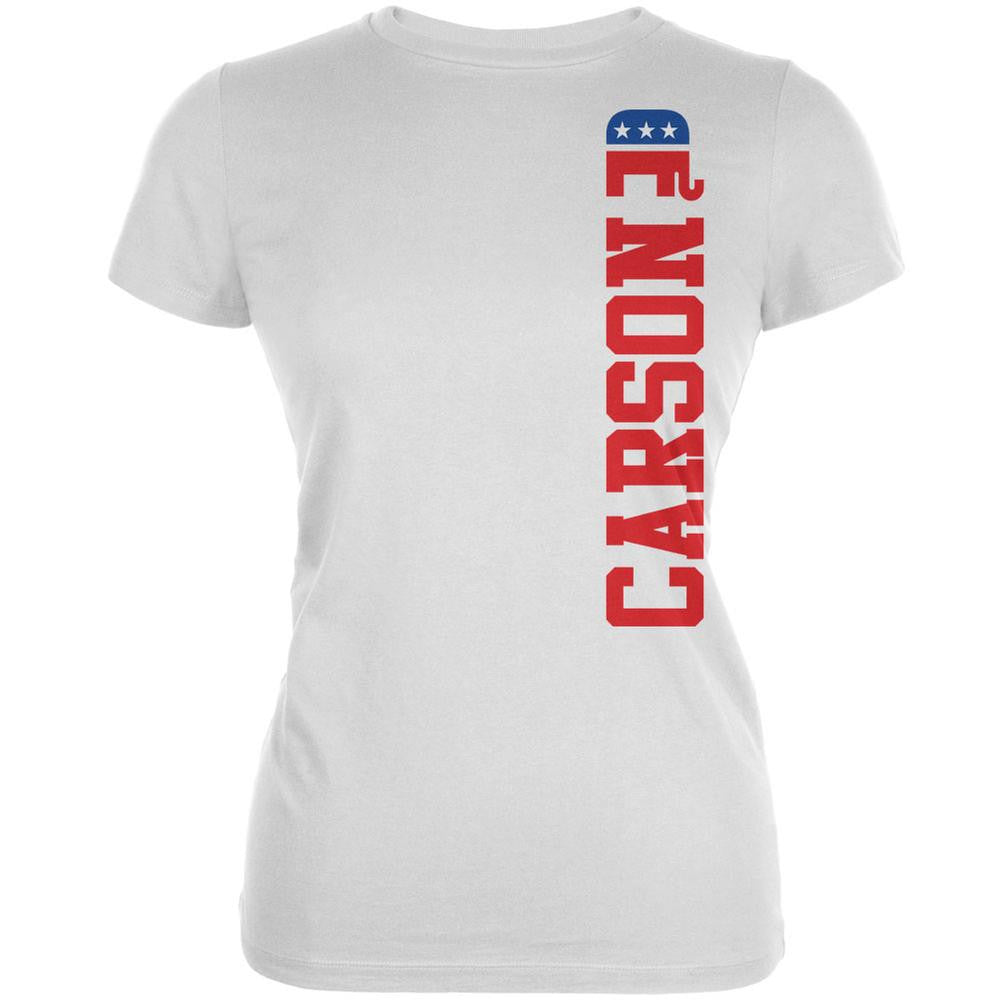 Election 2016 Team Ben Carson White Juniors Soft T-Shirt Juniors T-Shirts Old Glory 2XL White 