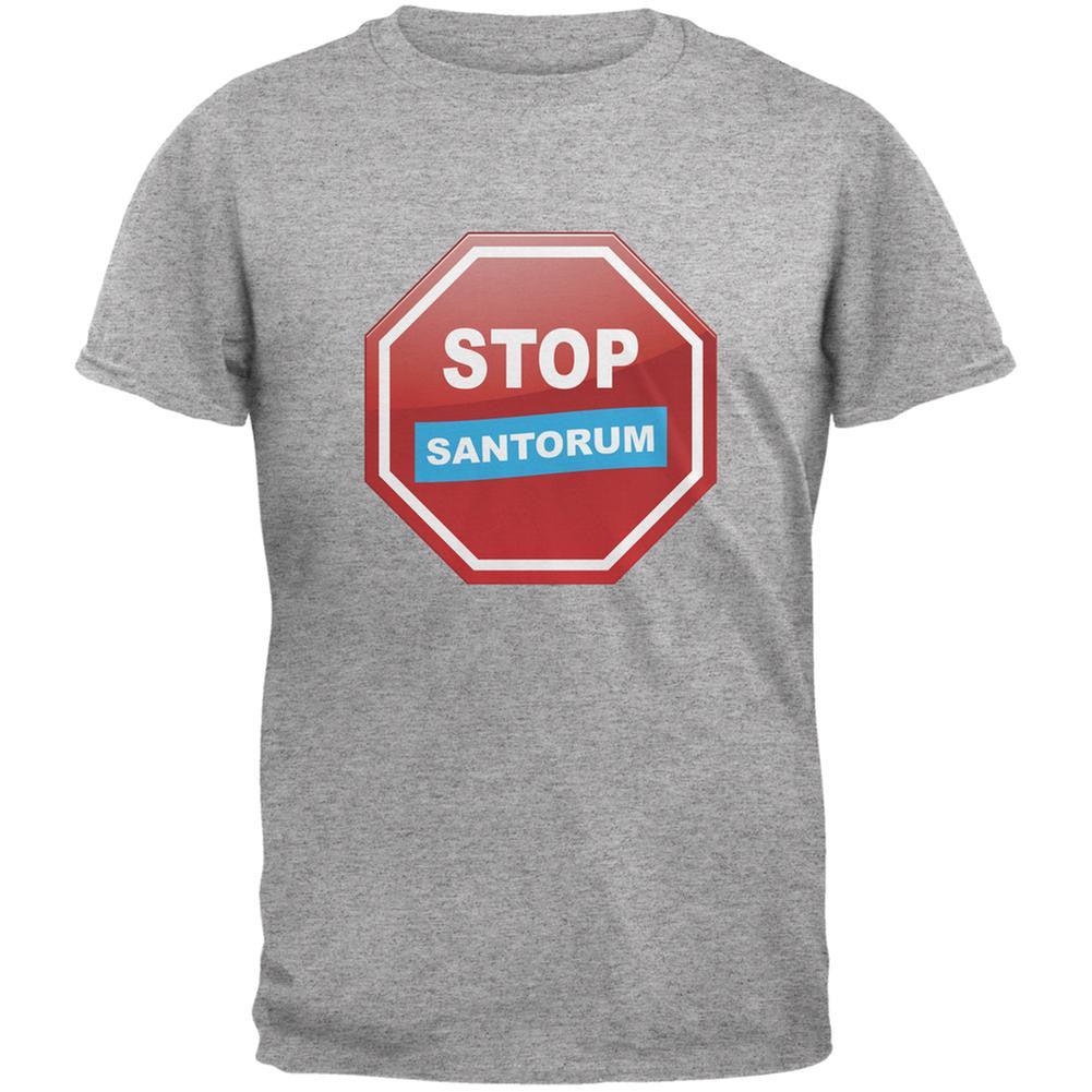 Election 2016 Stop Santorum Heather Grey Adult T-Shirt Men's T-Shirts Old Glory 2XL Grey 