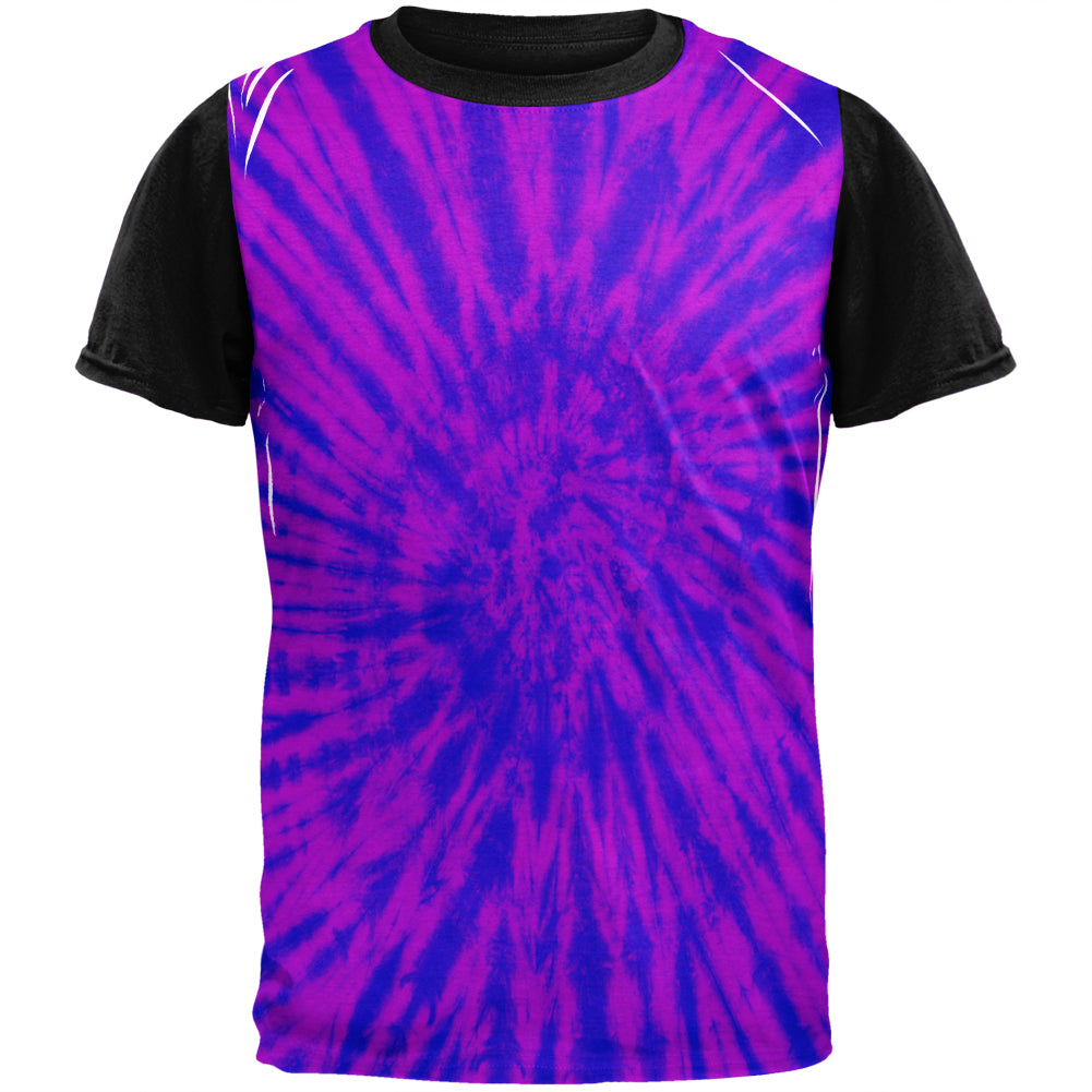 Transgender Tie Dye Blue Purple Pink Adult Black Back T-Shirt Men's T-Shirts Transgender Pride SM Multicolor 