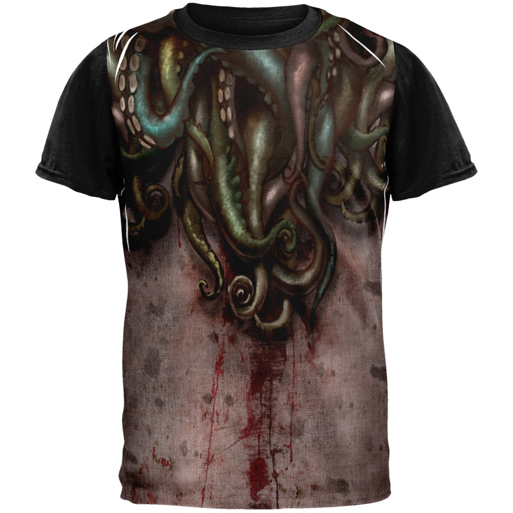 Cthulhu Greater God Tentacles Costume Adult Black Back T-Shirt Men's T-Shirts Old Glory SM Multi 