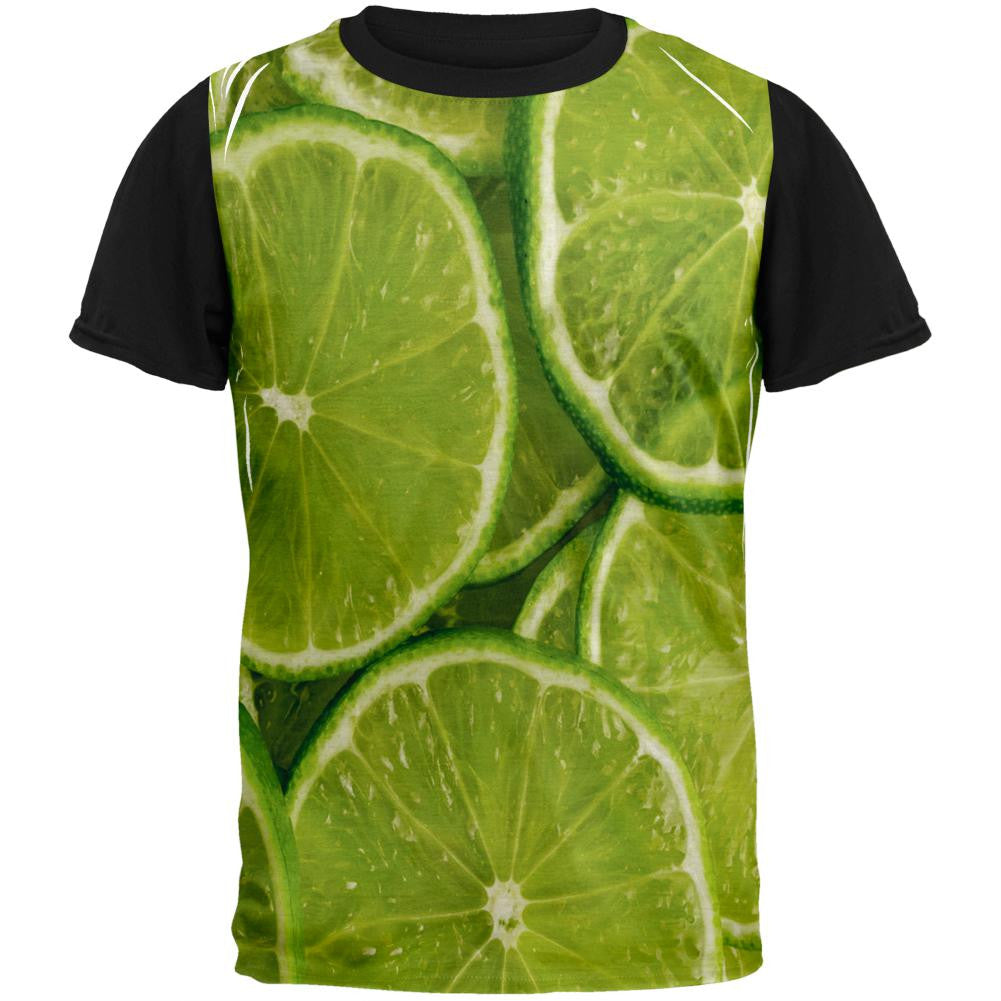 Lime Limes Citrus Adult Black Back T-Shirt Men's T-Shirts Old Glory SM Multi 