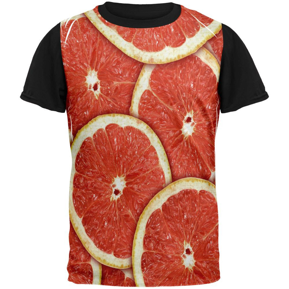 Grapefruit Citrus Adult Black Back T-Shirt Men's T-Shirts Old Glory SM Multi 