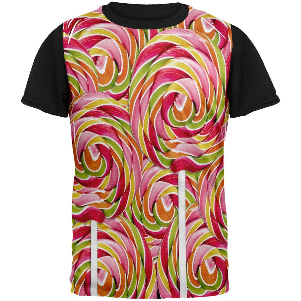 Swirl Giant Lollipop Adult Black Back T-Shirt Men's T-Shirts Old Glory SM Multi 