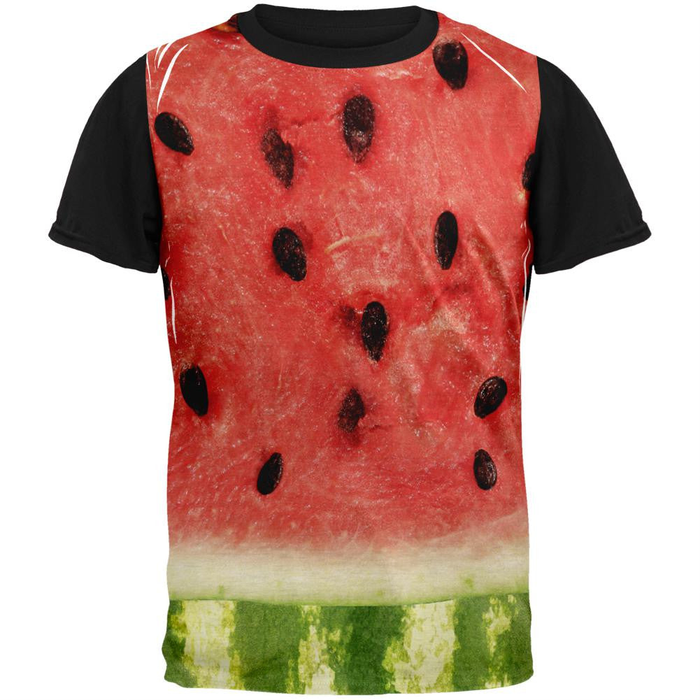 Watermelon Costume Adult Black Back T-Shirt Men's T-Shirts Old Glory SM Multi 