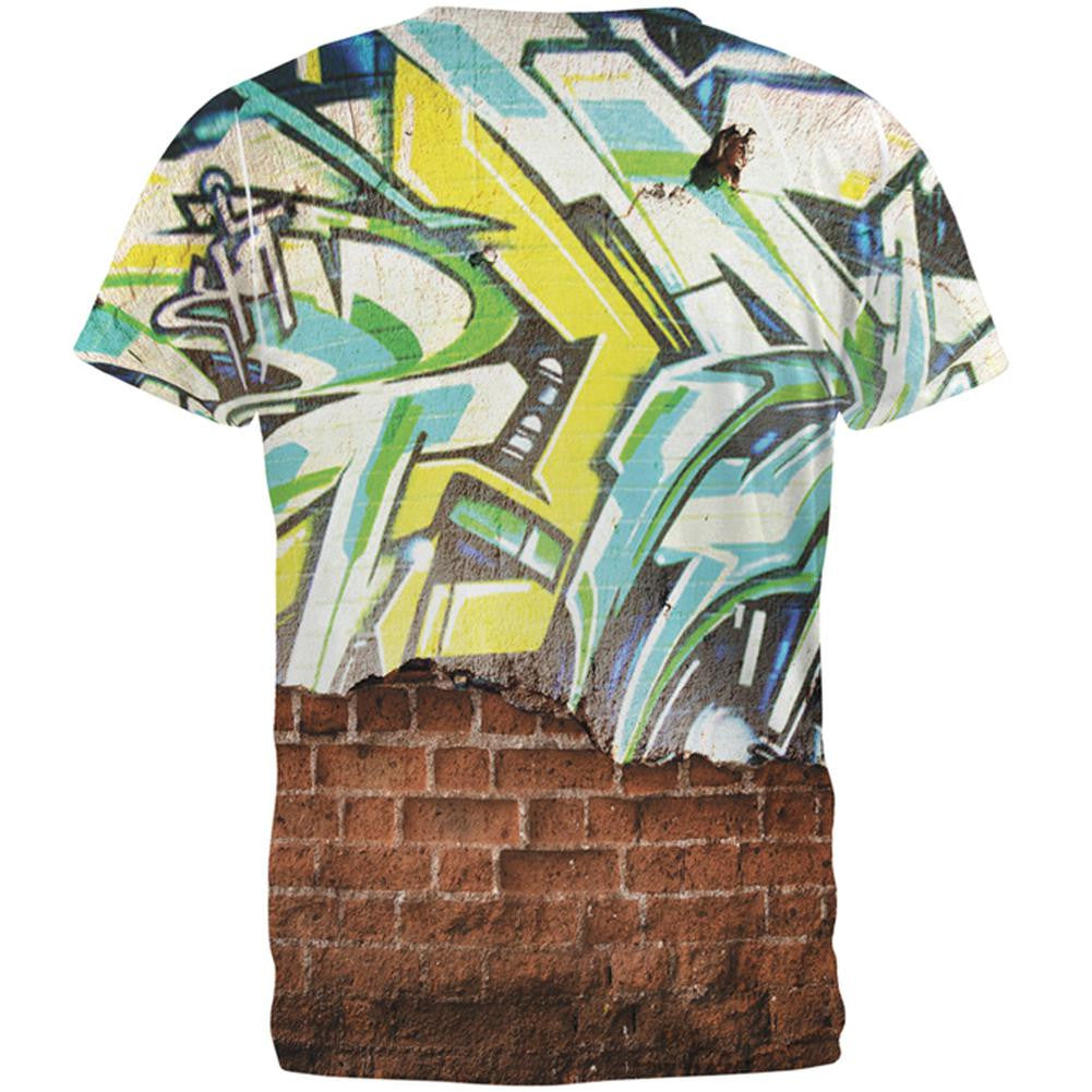 Graffiti Wall All Over Adult T-Shirt Men's T-Shirts Old Glory   