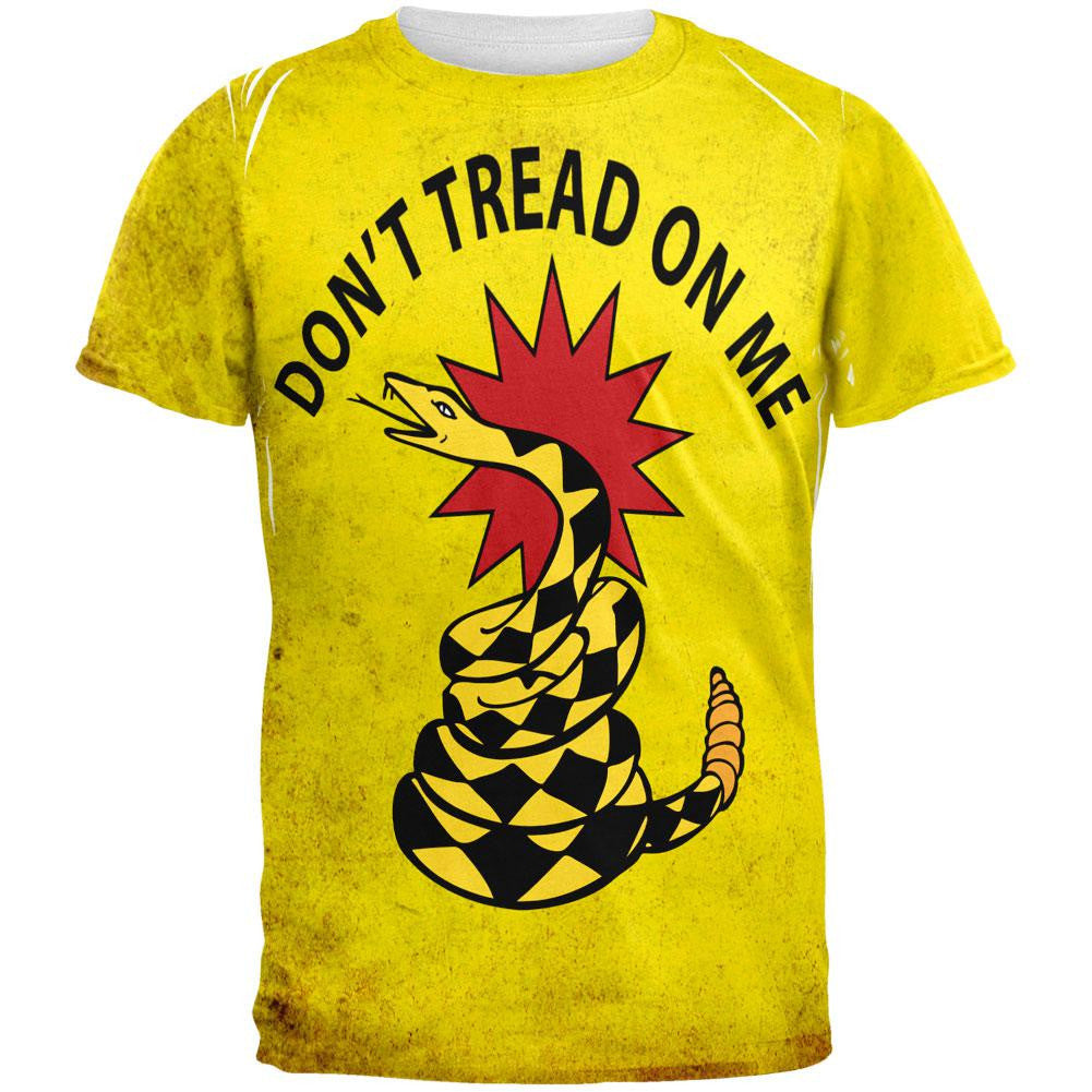 Don't Tread On Me Gadsden Flag All Over Adult T-Shirt Men's T-Shirts Old Glory 2XL Multi 