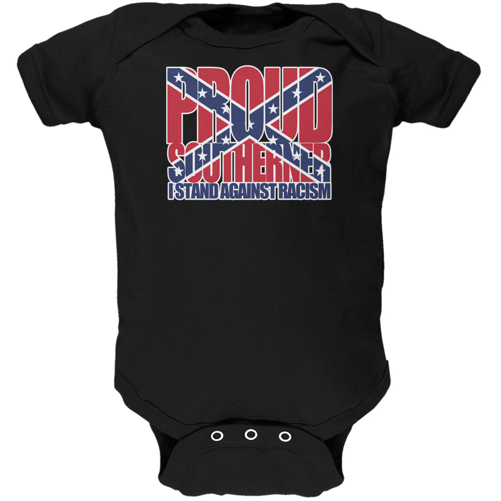 Proud Southerner Against Racism Black Soft Baby One Piece Baby One Piece Old Glory 0-3M Black 