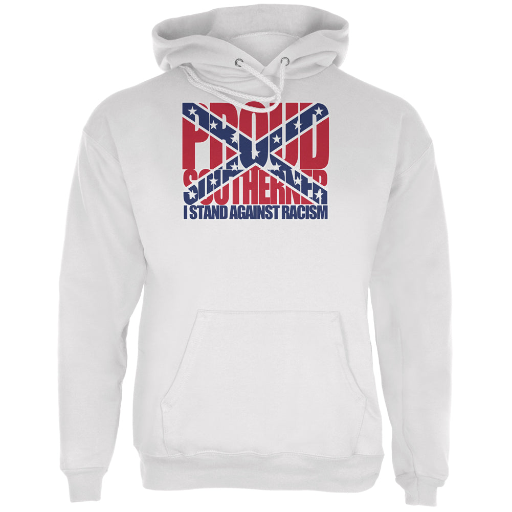 Proud Southerner Against Racism White Adult Hoodie Men's Hoodies Old Glory LG White 