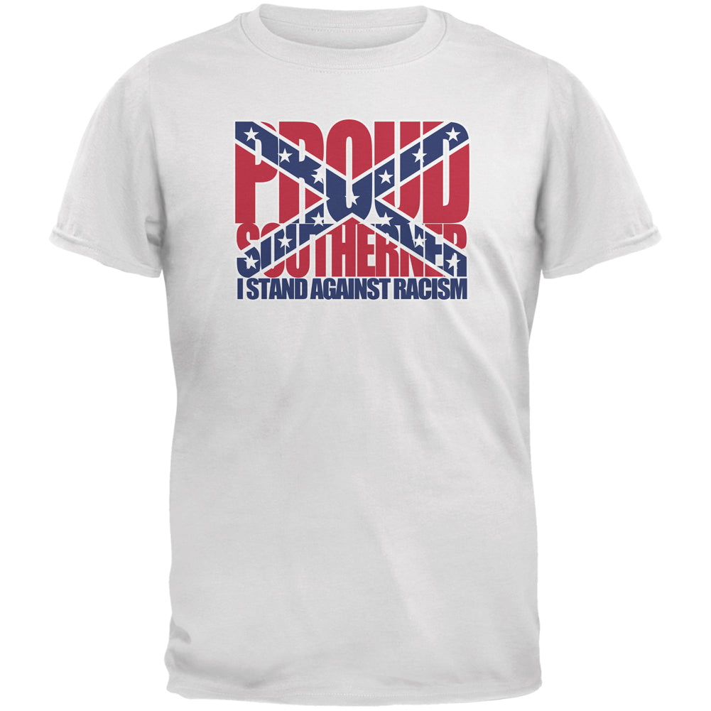 Proud Southerner Against Racism White Adult T-Shirt Men's T-Shirts Old Glory 2XL White 