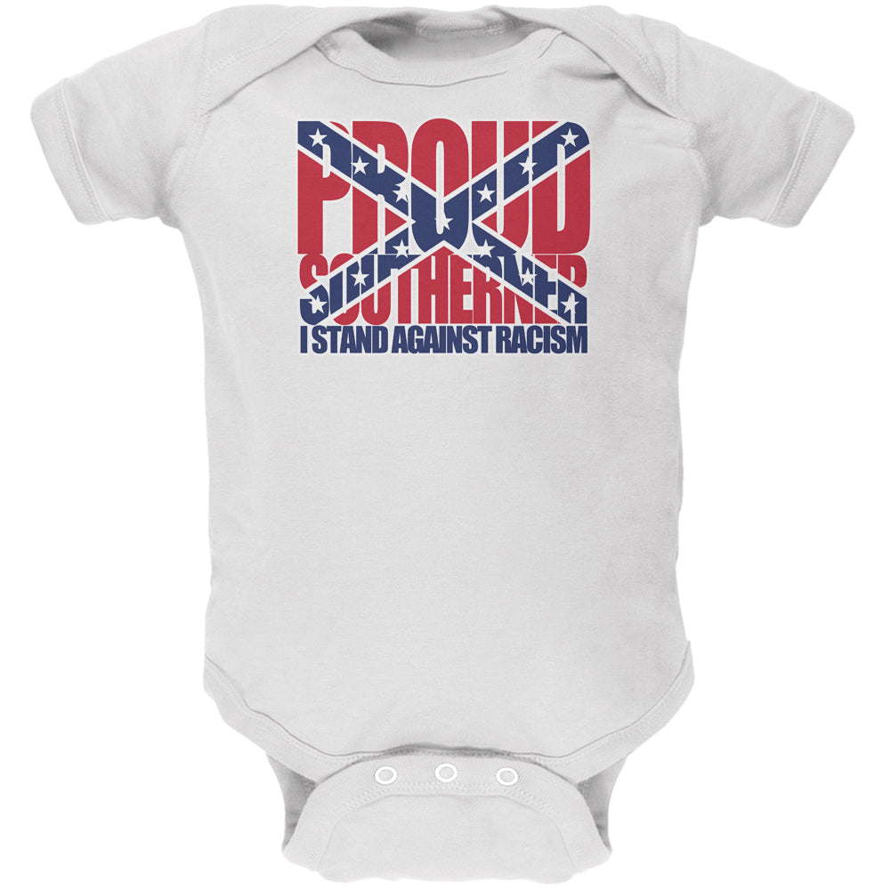 Proud Southerner Against Racism White Soft Baby One Piece Baby One Piece Old Glory 0-3M White 