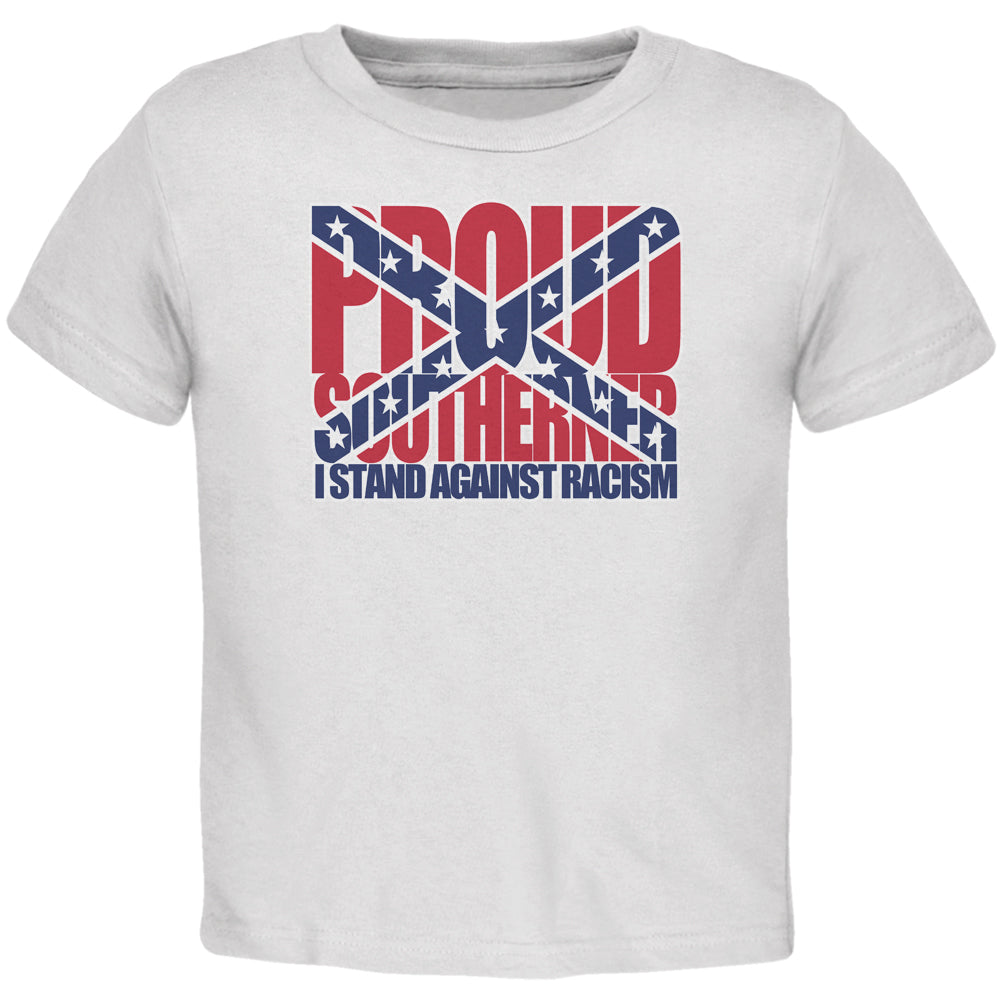 Proud Southerner Against Racism White Toddler T-Shirt Toddler T-Shirts Old Glory 2T White 