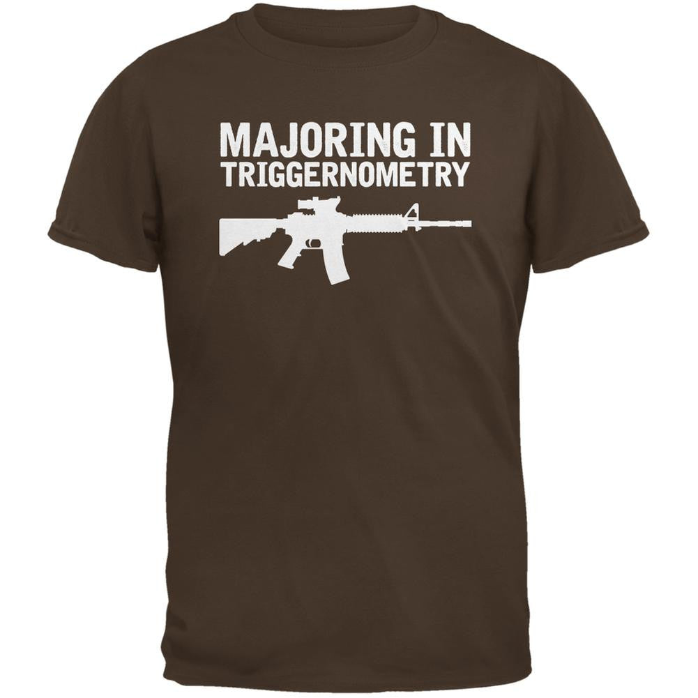 Majoring In Triggernometry Brown Adult T-Shirt Men's T-Shirts Old Glory 2XL Brown 