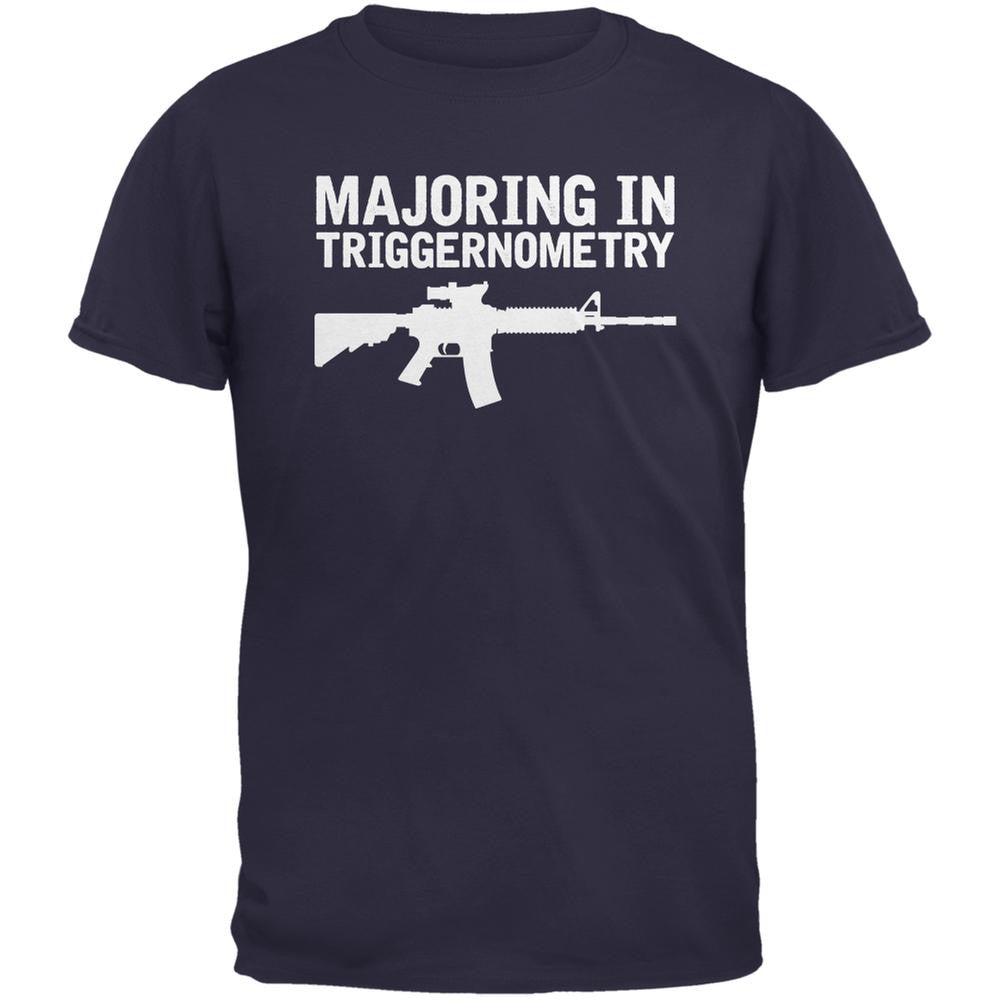 Majoring In Triggernometry Navy Adult T-Shirt Men's T-Shirts Old Glory 2XL Blue 