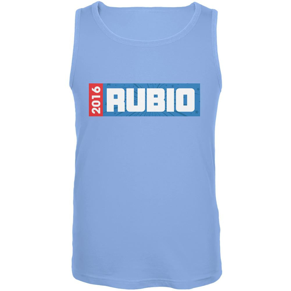 Election 2016 Rubio Rectangle Logo Carolina Blue Adult Tank Top Men's Tank Tops Old Glory 2XL Blue 