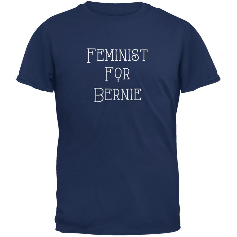 Election 2016 Feminist for Bernie Sanders Metro Blue Adult T-Shirt Men's T-Shirts Old Glory 2XL Blue 