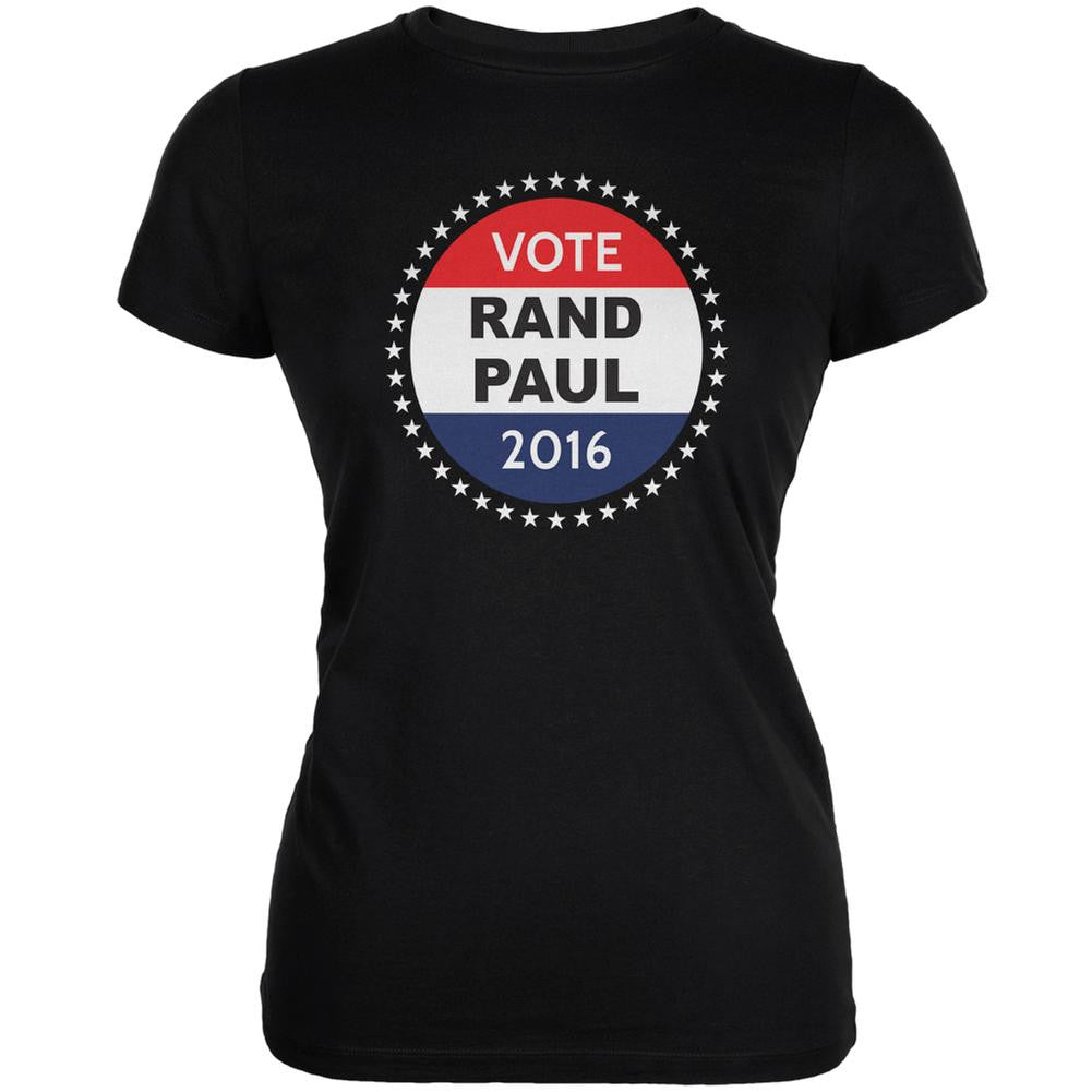 Election 2016 Rand Paul Badge Black Juniors Soft T-Shirt Juniors T-Shirts Old Glory 2XL Black 