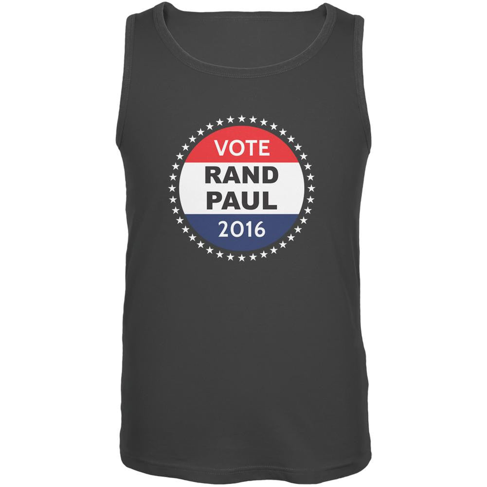 Election 2016 Rand Paul Badge Charcoal Grey Adult Tank Top Men's Tank Tops Old Glory 2XL Grey 