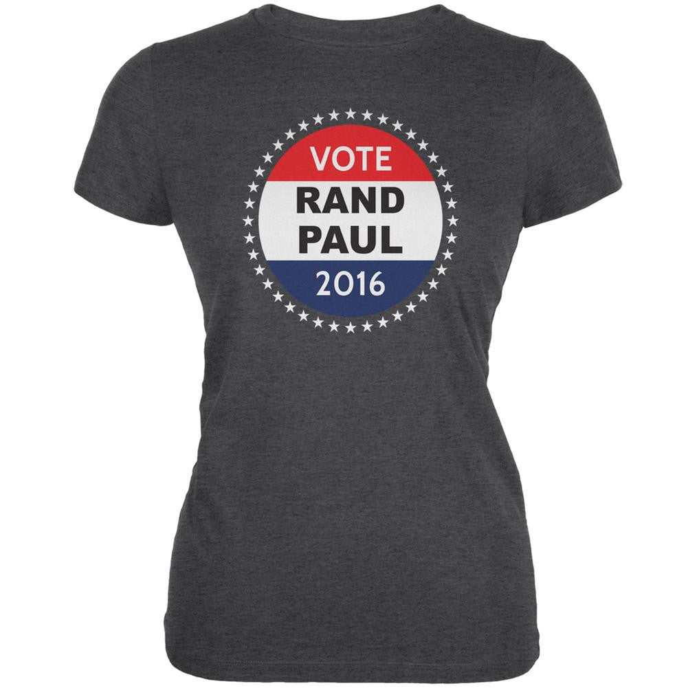 Election 2016 Rand Paul Badge Dark Heather Juniors Soft T-Shirt Juniors T-Shirts Old Glory 2XL Grey 